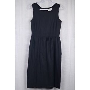 Charlotte Brody 4 Black Textured Wool Cashmere Sleeveless Sheath Dress Lined